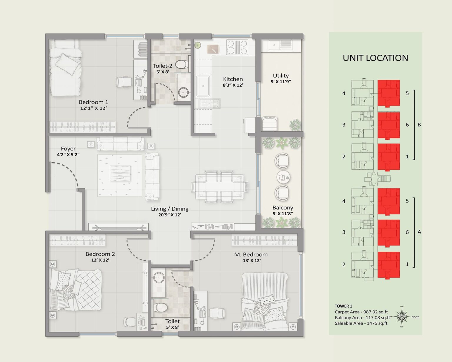 Elegant-Evergreen-FloorPlan-3 bhk